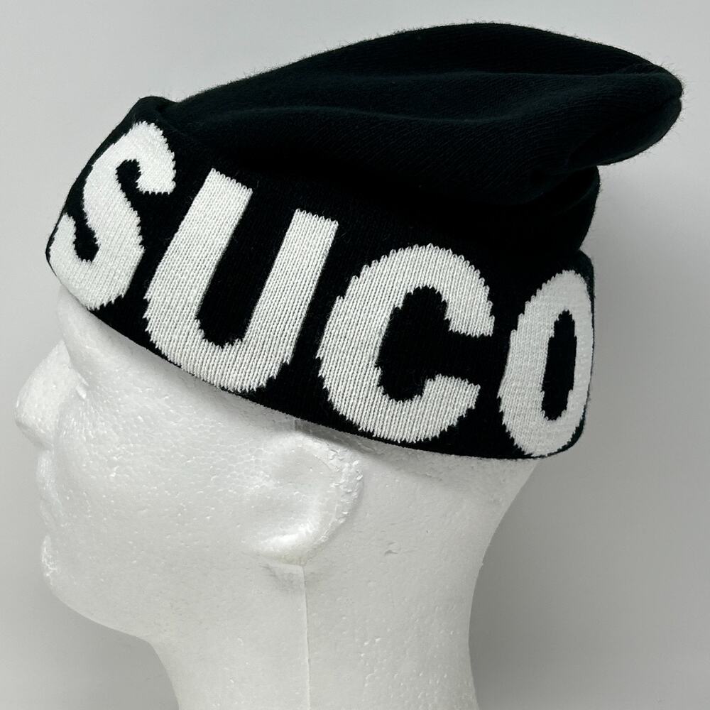 Parasuco Jeans Beanie Winter Hat Toque Streetwear Flip Cuffed Black Acrylic - Picture 6 of 9